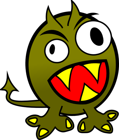 Small Funny Angry Monster clip art Free Vector