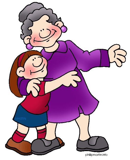 Grandma With Grandkids Clipart