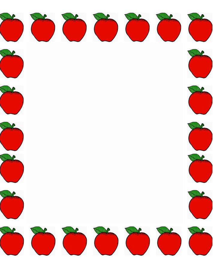 Cute apple borders clipart