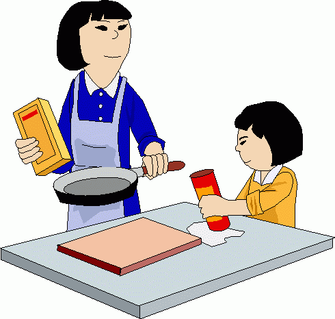 Help mom with dinner clipart