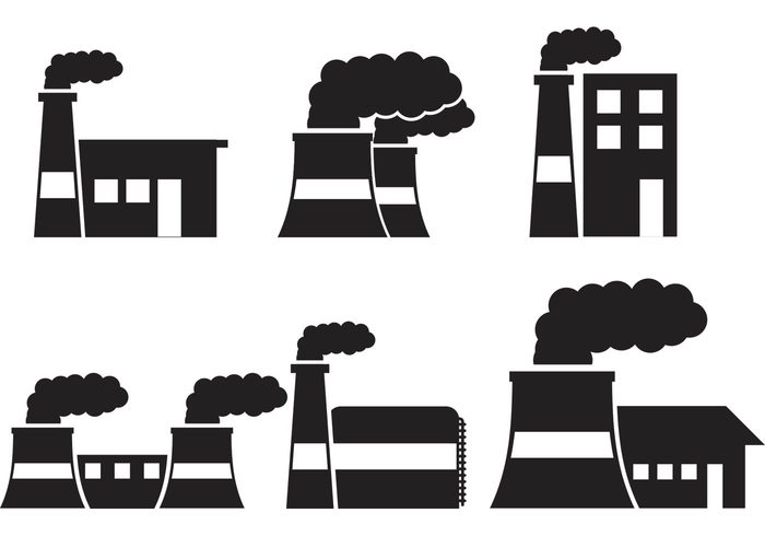 Factory Silhouette Vector Icons - Download Free Vector Art, Stock ...