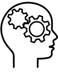 Brain and head outline clipart