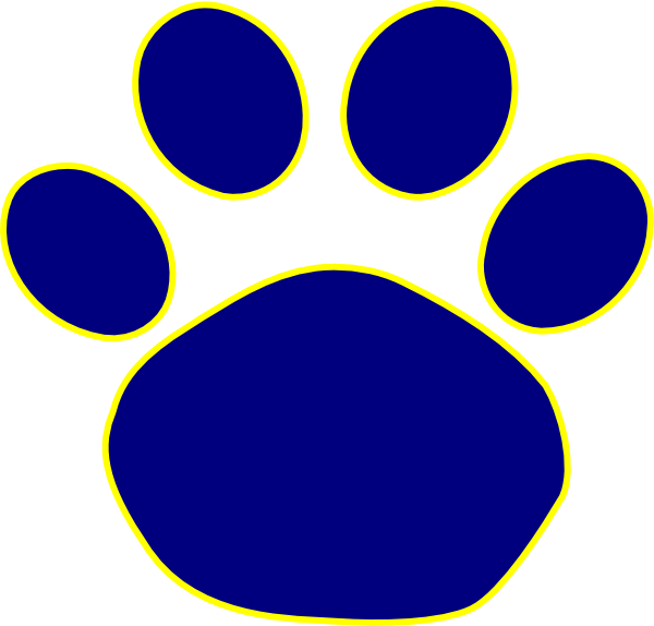 Yellow Paw Print Clipart