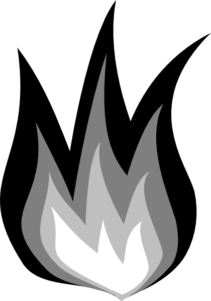 free black and white flame clipart - photo #11