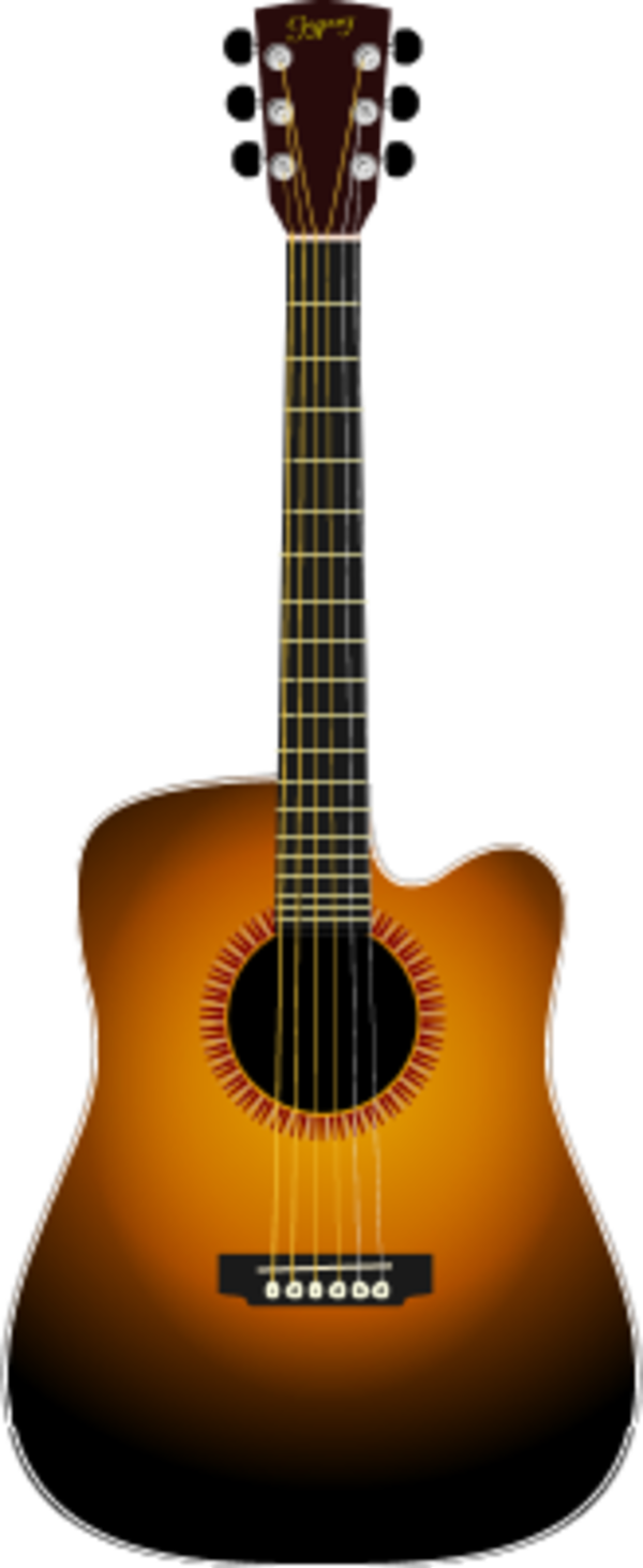 Dark Spanish Guitar - vector Clip Art