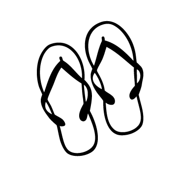 Flip Flop Black And White Clipart