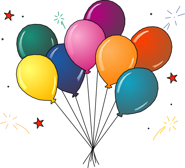 Party Balloons And Confetti - Free Clipart Images