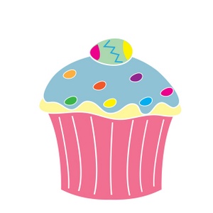 Easter Cupcake Clipart Image - Clip Art Illustration Of A Cupcake ...