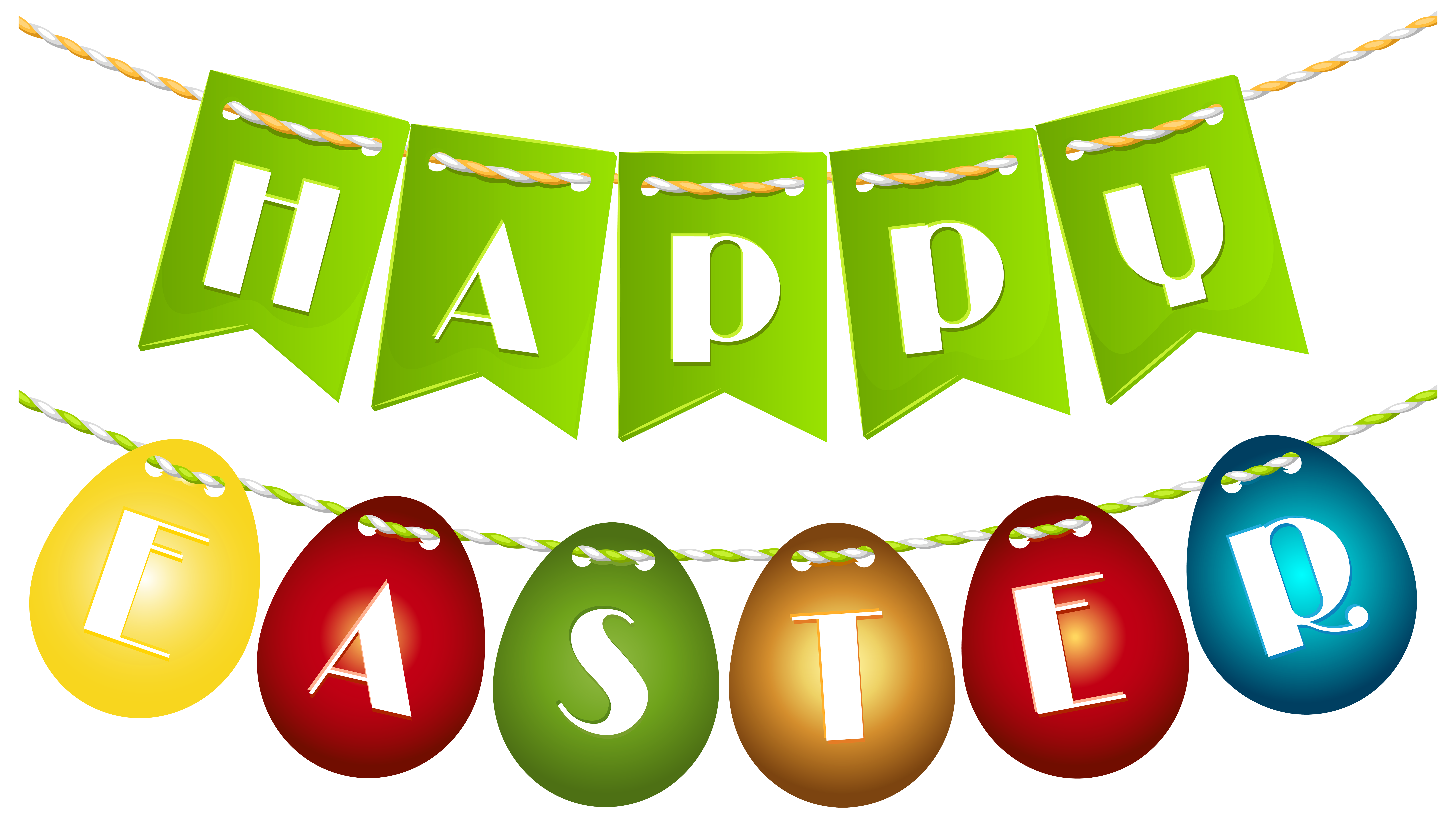 Happy Easter Egg Streamer PNG Clip Art Image