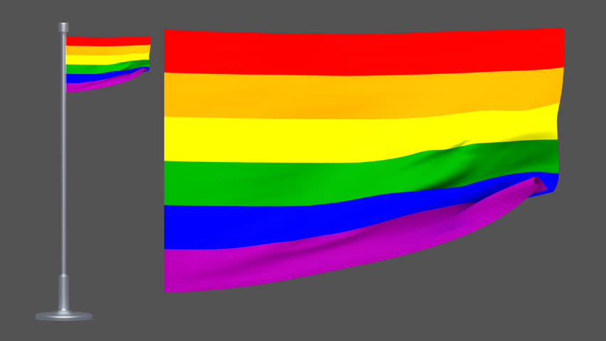 Gay Pride Rainbow Flag 06 (HD) - Flag Blowing In The Wind On The ...