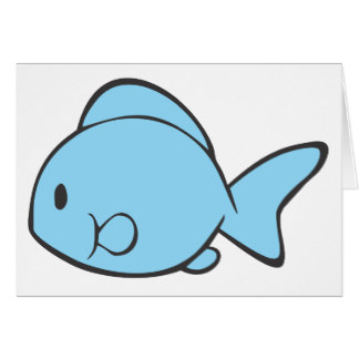 Cute Cartoon Blue Fish Greeting Cards | Zazzle.co.uk