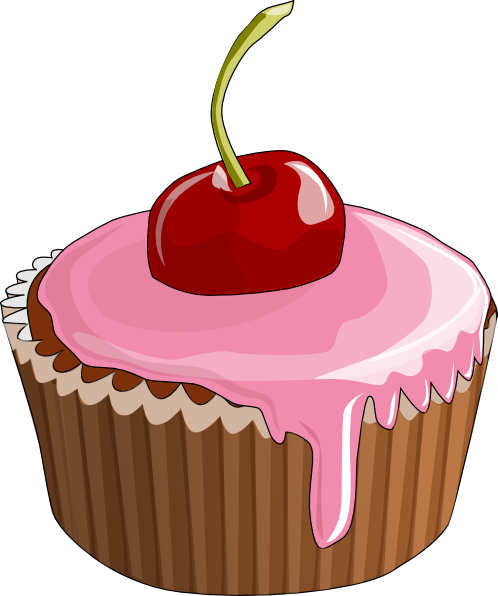 Cherry Cupcake Clip Art - vector clip art online ...