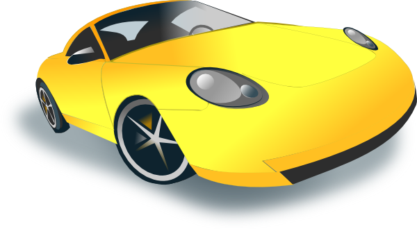 Yellow sports car clipart