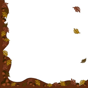 Fall Clipart Image - A Page Border Made Up Of Fall Leaves And Acorns