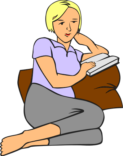 a girl reading clipart - photo #15