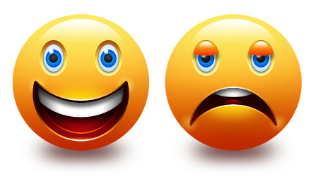 Smiley and Sad Emotion Icons (PSD) | Corrupted Development
