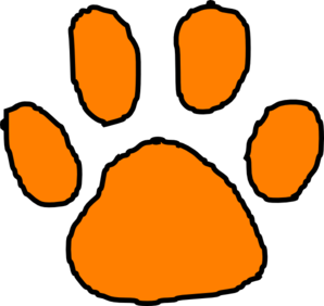Orange Tiger Paw With Black Outline clip art - vector clip art ...