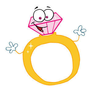 Ring Clipart Image - Cartoon Diamond Ring