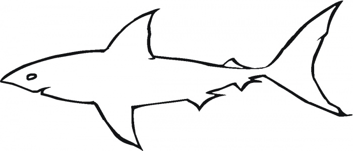 Great White Shark Outline coloring page | Super Coloring