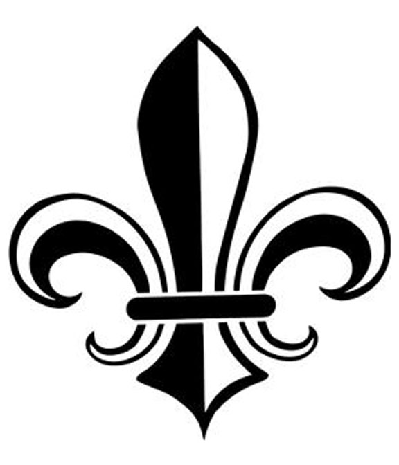 Fleur-de-lis Black and White Decal