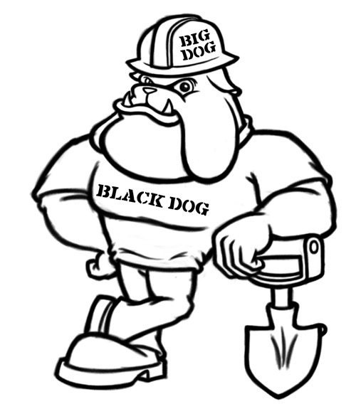 Construction Worker Dog Cartoon Character Sketch | Flickr - Photo ...