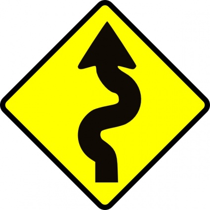 Sign Symbol Road Street Winding Caution Windy vector, free vector ...