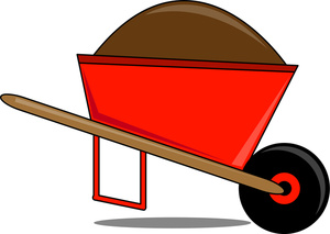 Wheelbarrow Clipart Image - Wheelbarrow Filled with Soil