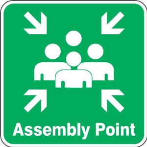 Assembly Point W/Muster Point Symbol 24X24 .080 Engineer Grade ...