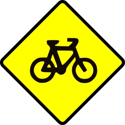 Caution Bike Road Sign Symbol clip art vector, free vector ...