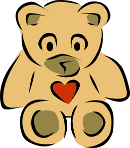 Stylized Teddy Bear With Heart clip art - vector clip art online ...
