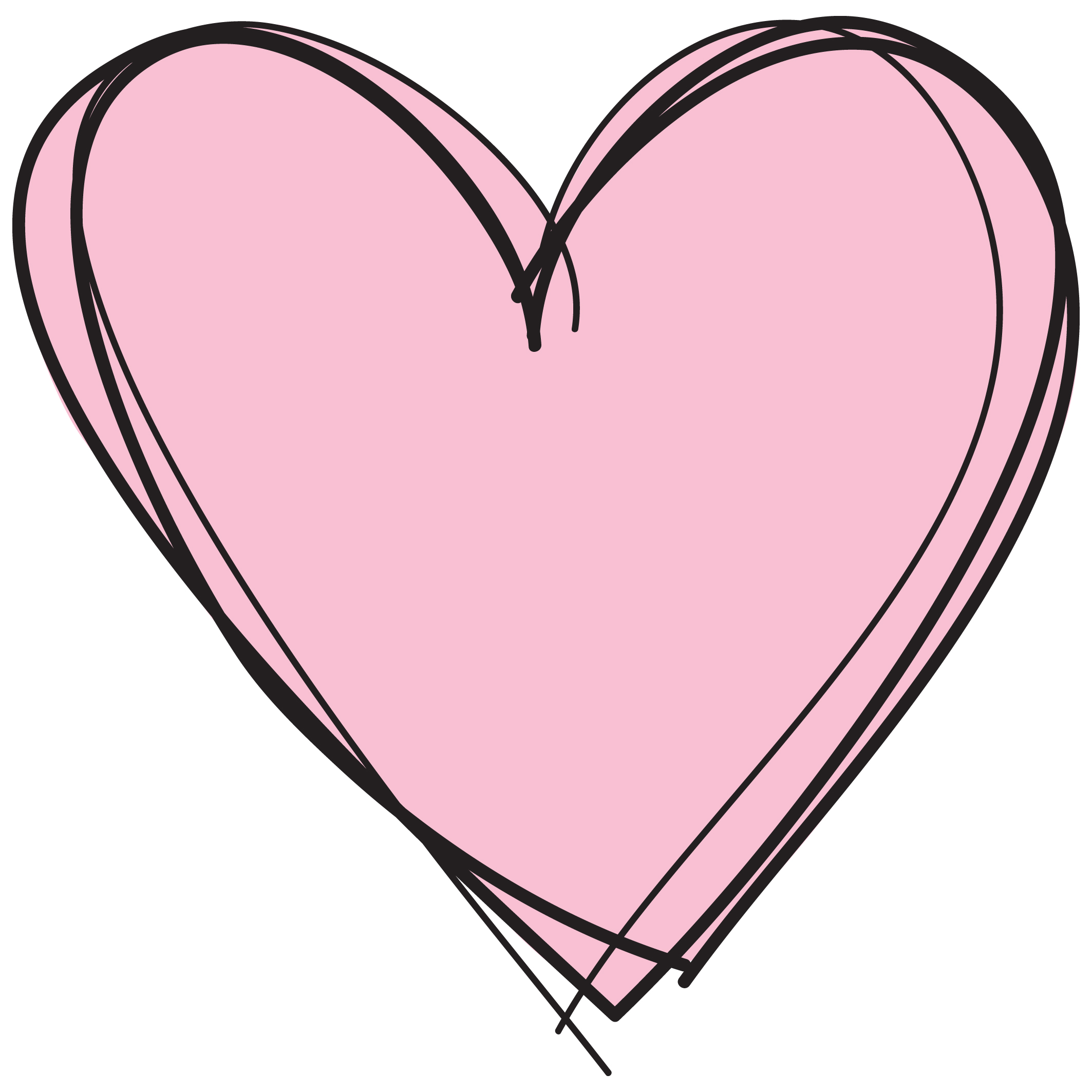 Pink Heart Outline - ClipArt Best