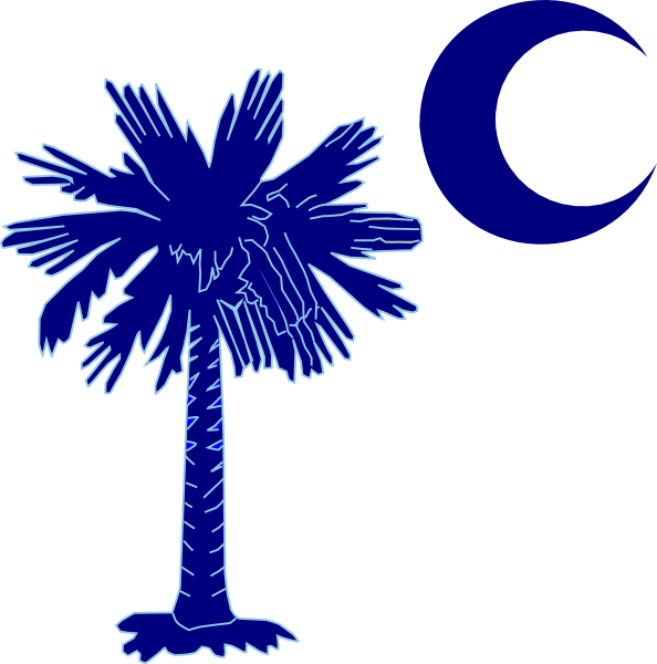 Sc Palmetto Tree - Blue Clip Art - vector clip art ...