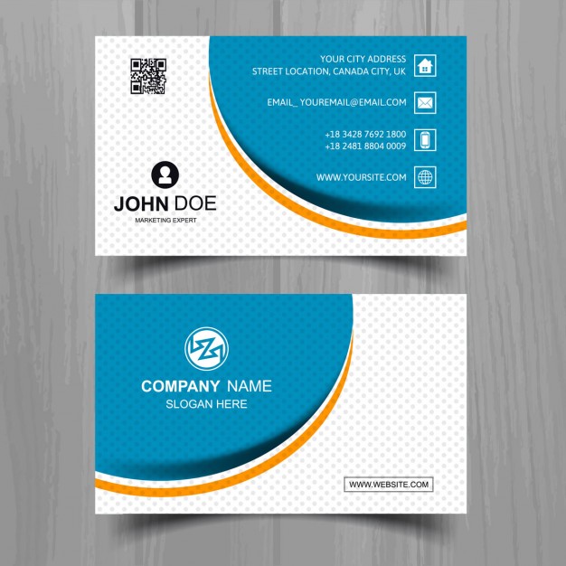 Modern business card with wavy shapes Vector | Free Download