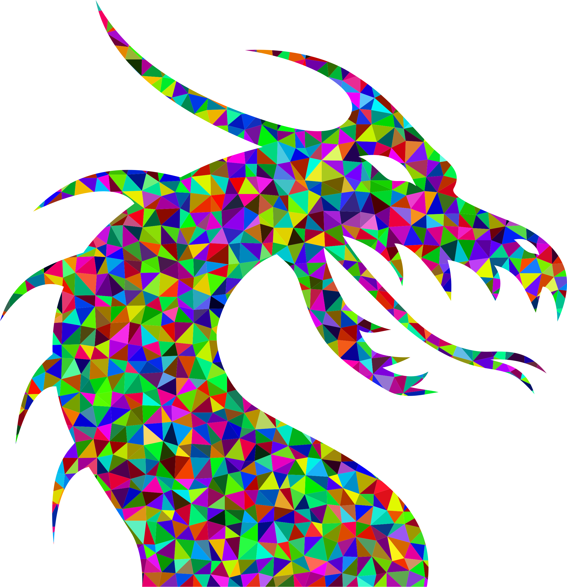 Clipart - Prismatic Low Poly Dragon