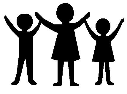 Stick family silhouette clipart