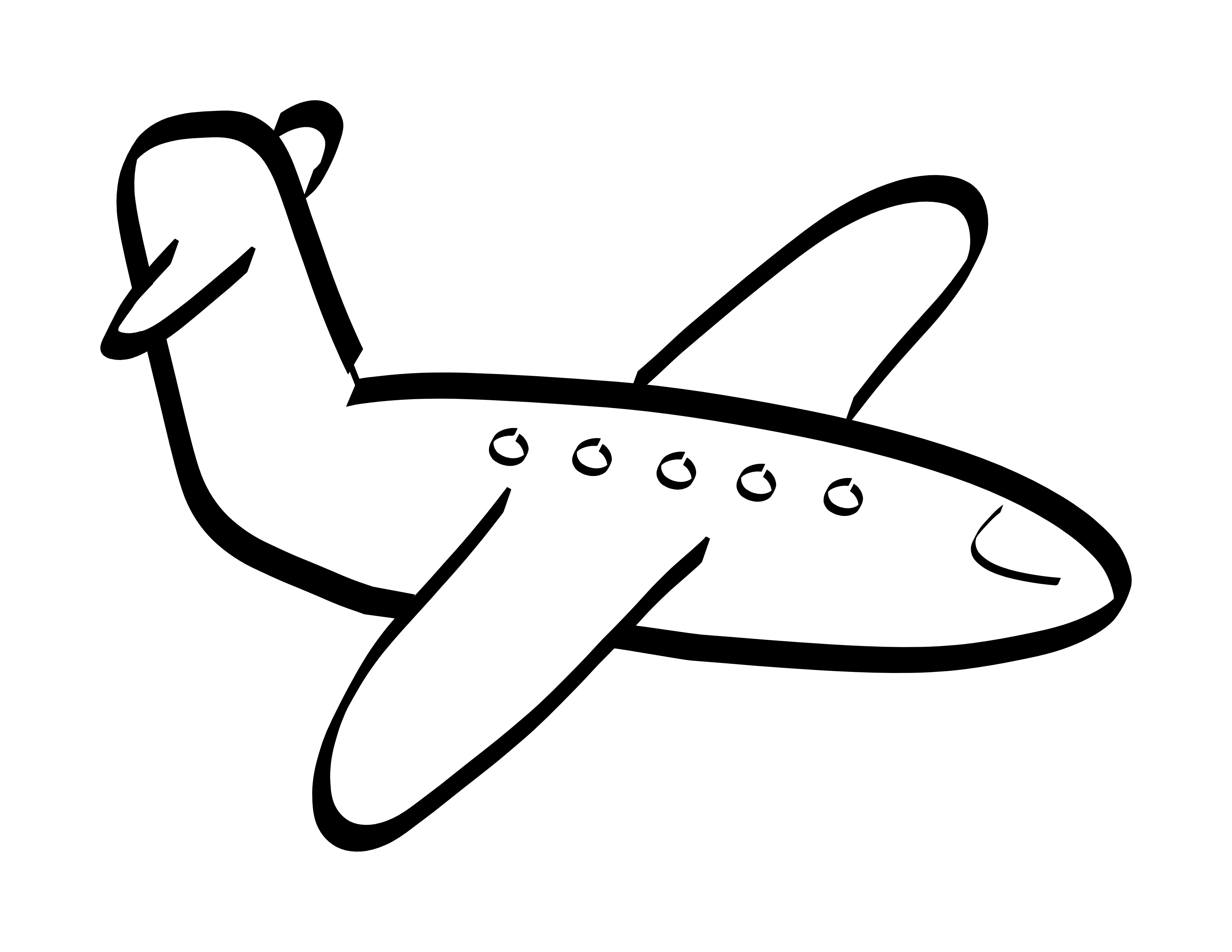 Airplane Outline Color Clipart