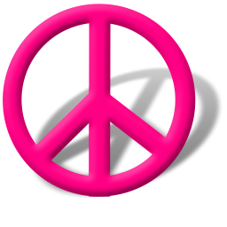 Hot Pink Peace Sign Icon