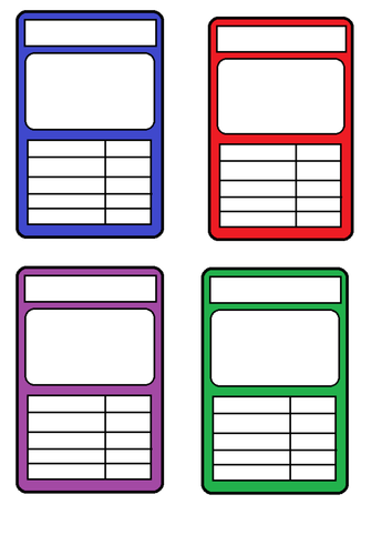 Top Trumps Card Templates by KatieBell1986 - Teaching Resources - TES