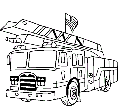 Front View Of Fire Truck Colouring - ClipArt Best