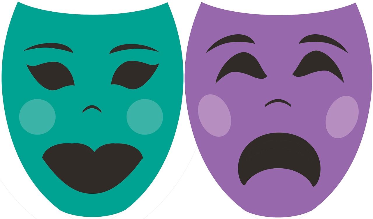 Thalia and Melpomene: Comedy, Tragedy Masks