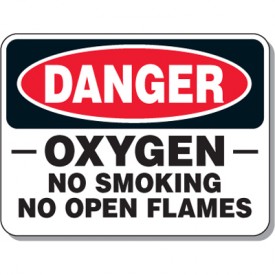 Chemical & Flammable Signs - Danger Oxygen No Smoking from Emedco ...