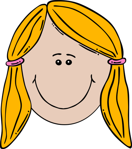 3523 girl smiley face clip art | Public domain vectors