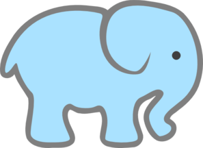 Baby blue elephant clipart