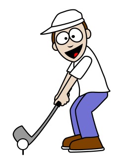 Drawing a cartoon golfer
