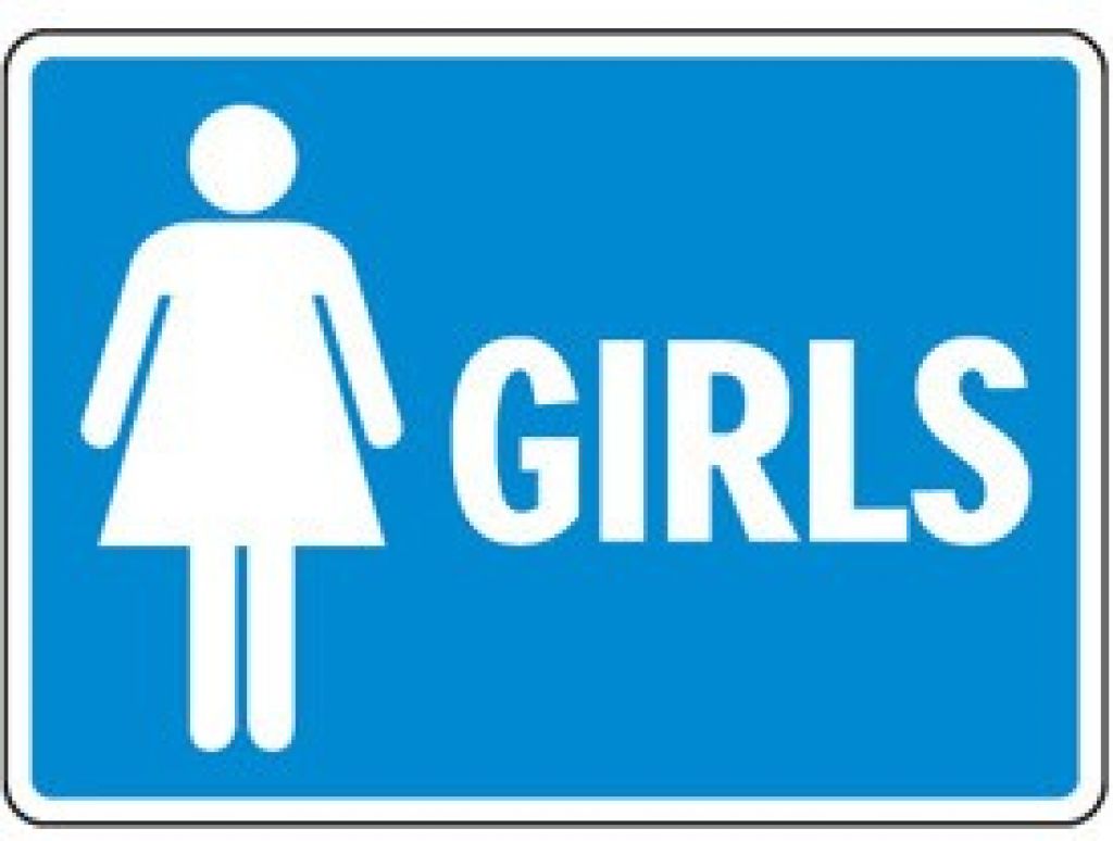 Girl bathroom door clipart