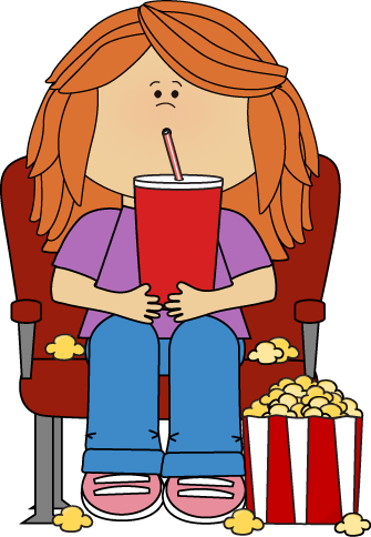 Kid with Movie Popcorn and Drink Clip Art - Kid with Movie Popcorn ...