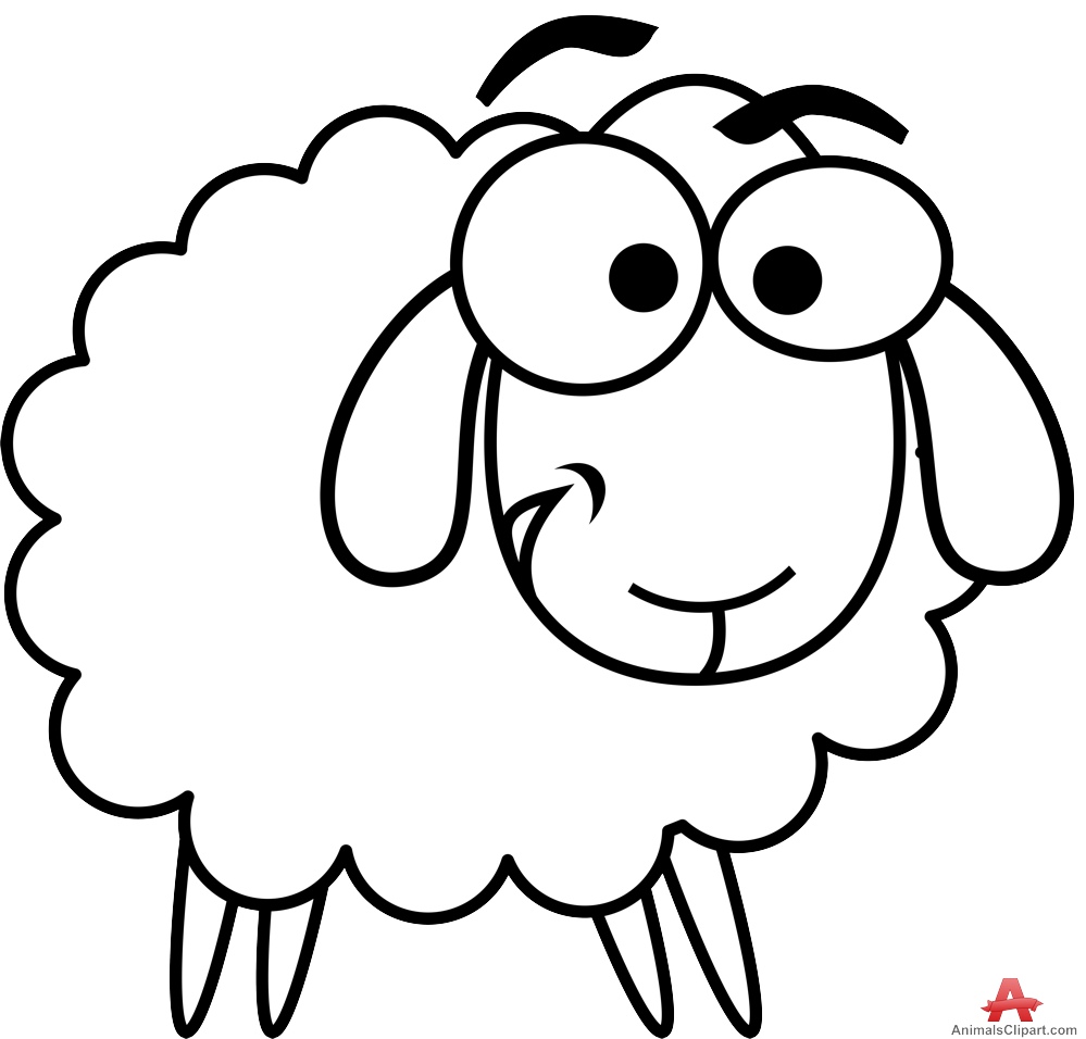 Goat clipart black and white outline clipartsheep