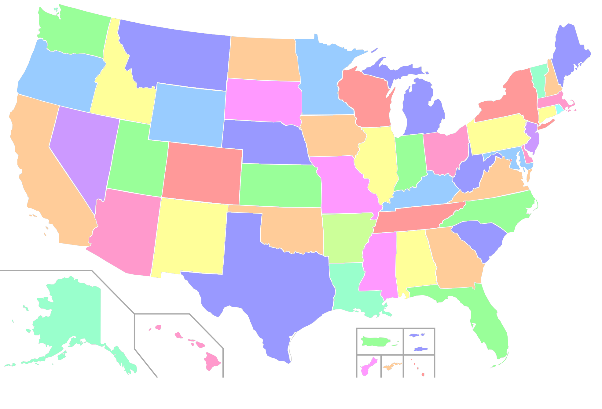 Editable Us Map Clipart