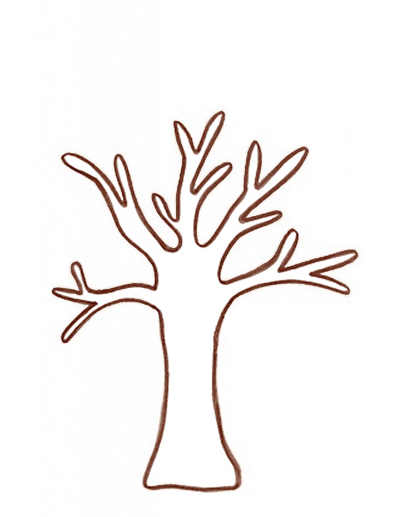 Simple Tree Outline With Leaves ClipArt Best