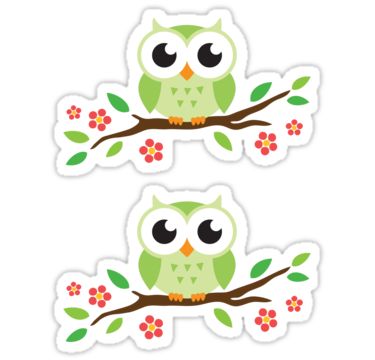 Trees, Cartoon owls and Floral
